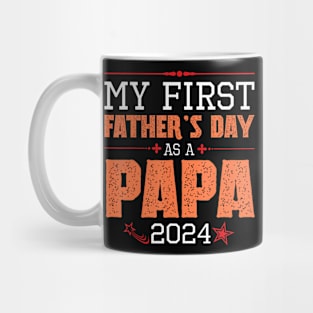 Happy My First Father'S Day As A Papa 2024 Daddy Mug